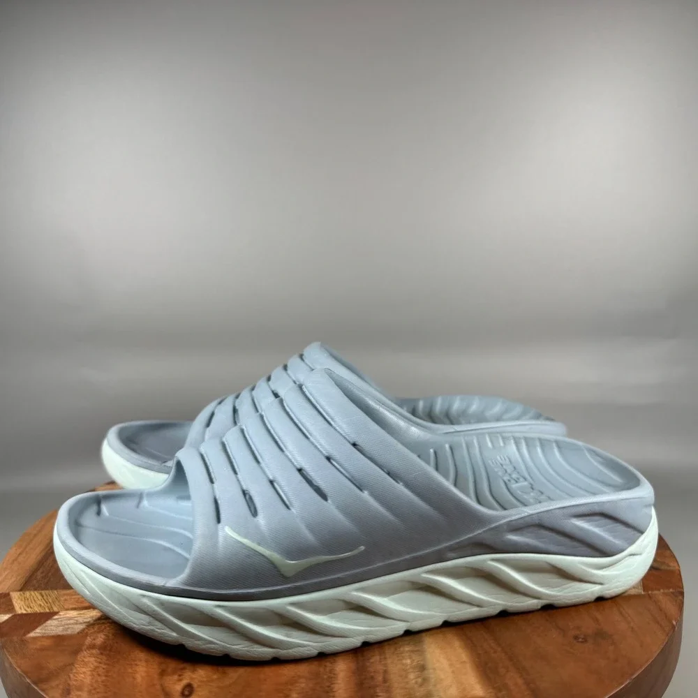 Hoka One One Ora Recovery Slide 2 Mens 9 Blue Fog Grey Athletic Comfort Sandals